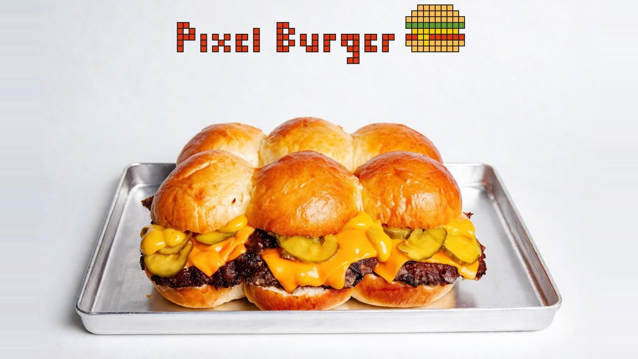 Six pack smash burgerů z Pixel Burgeru